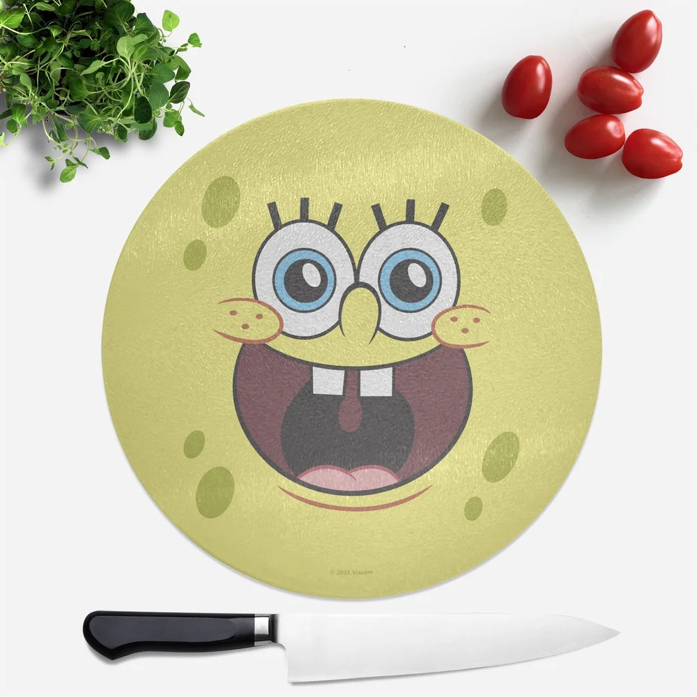 Spongebob Squarepants Face Round Chopping Board Image 1