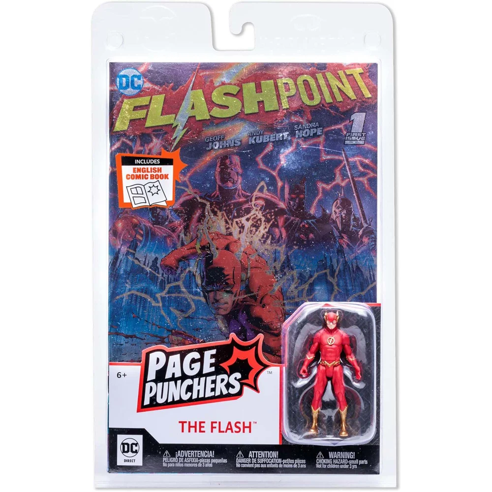 McFarlane DC Direct The Flash 3 Inch Action Figure with Flashpoint Comic Metallic Cover SDCC Variant Image 1