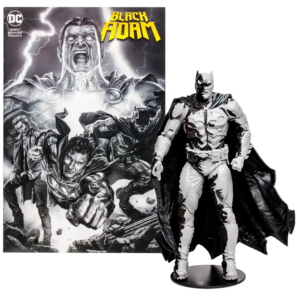 McFarlane DC Direct Black Adam Batman Line Art Variant 7 Inch Action Figure with Comic SDCC Variant Image 1