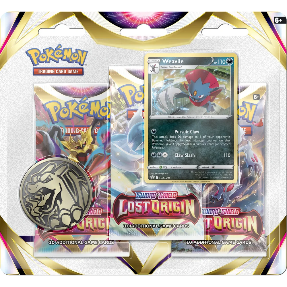 Pokémon TCG Sword & Shield 11 Lost Origin 3-Pack Booster Image 1