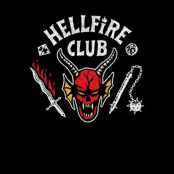 Stranger Things Hellfire Club Vintage Hoodie - Black