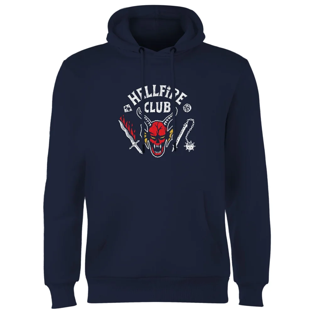 Stranger Things Hellfire Club Vintage Hoodie - Navy - S Image 1