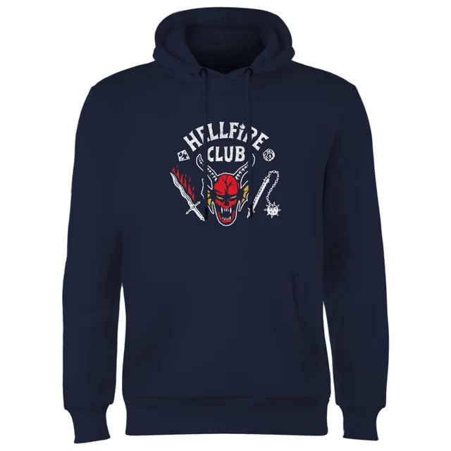 Stranger Things Hellfire Club Vintage Hoodie - Navy