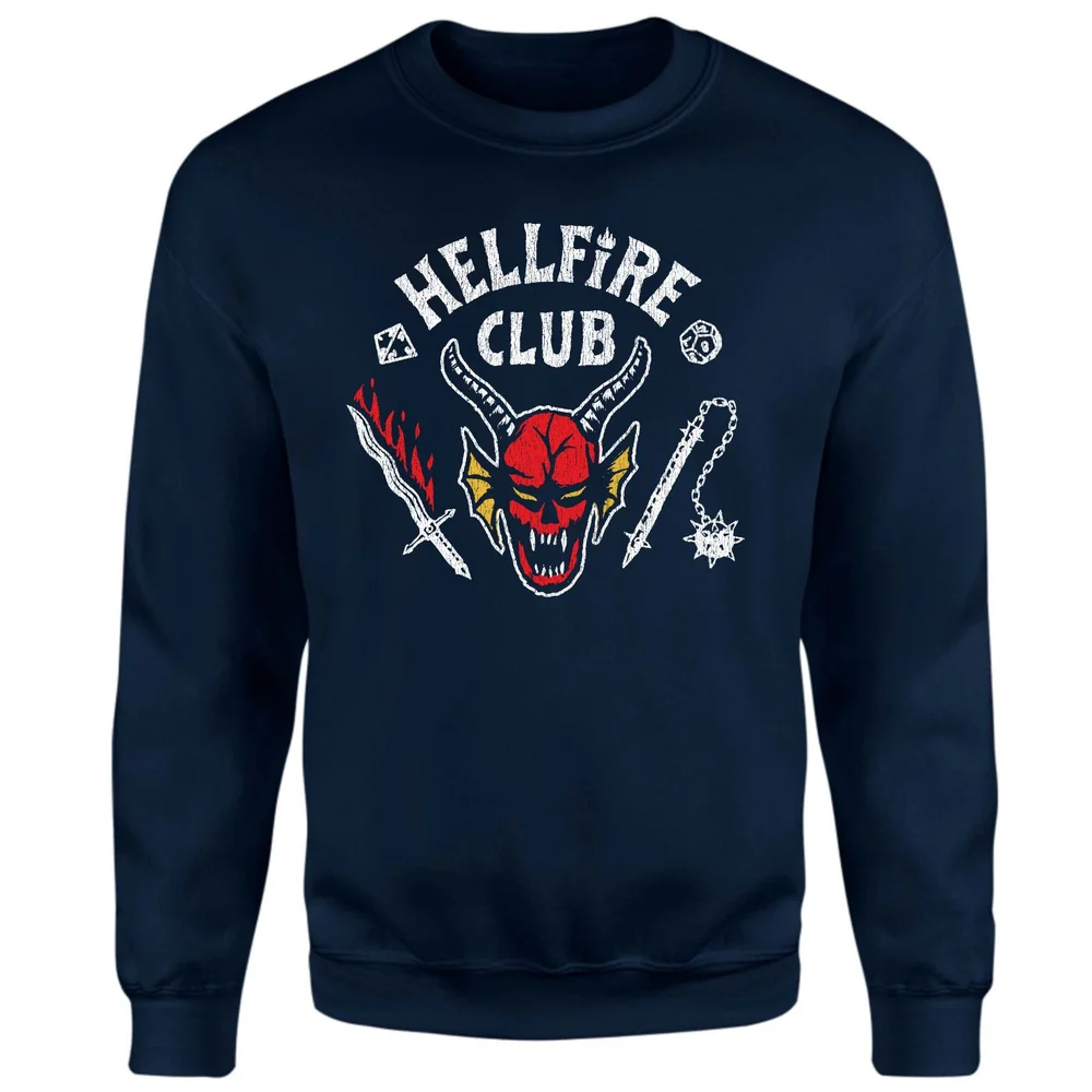 Stranger Things Hellfire Club Vintage Sweatshirt - Navy - S Image 1