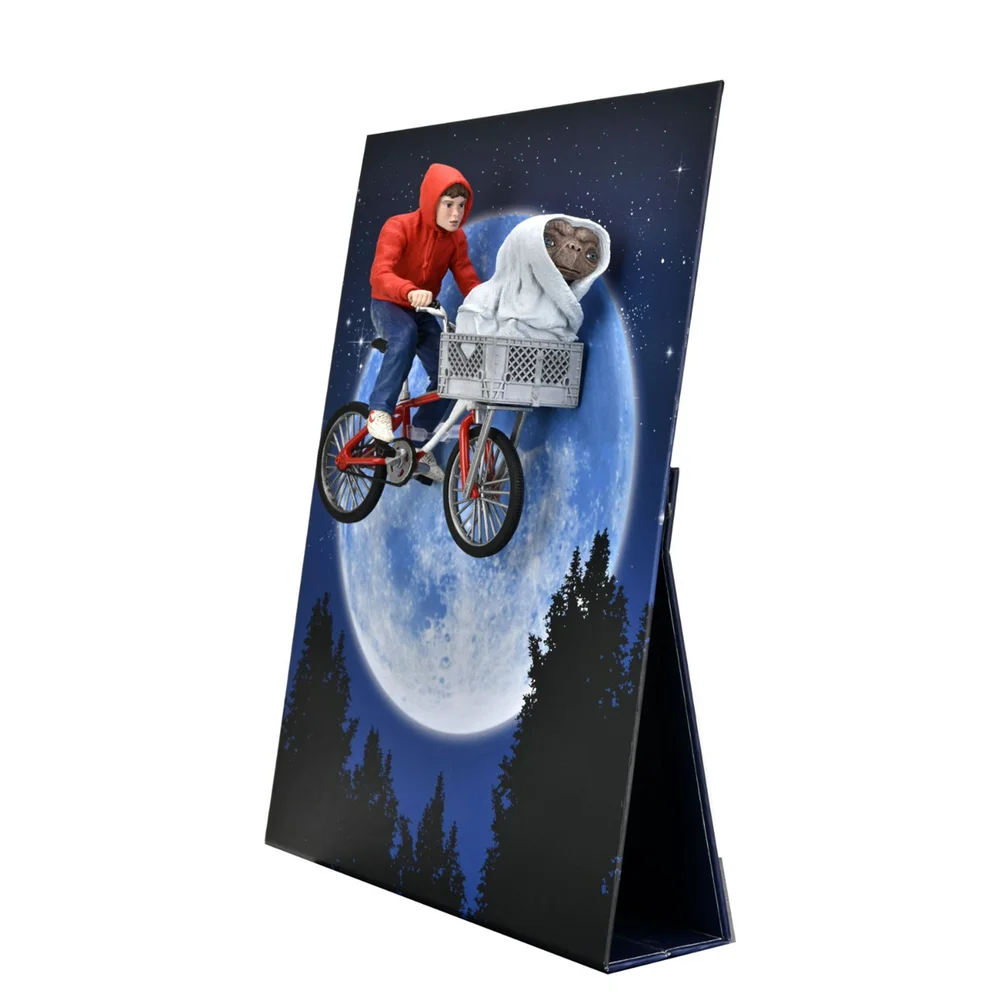 NECA E.T. The Extra-Terrestrial 40th Anniversary Elliot and E.T. on Bike 7 Inch Scale Action Figure Image 1