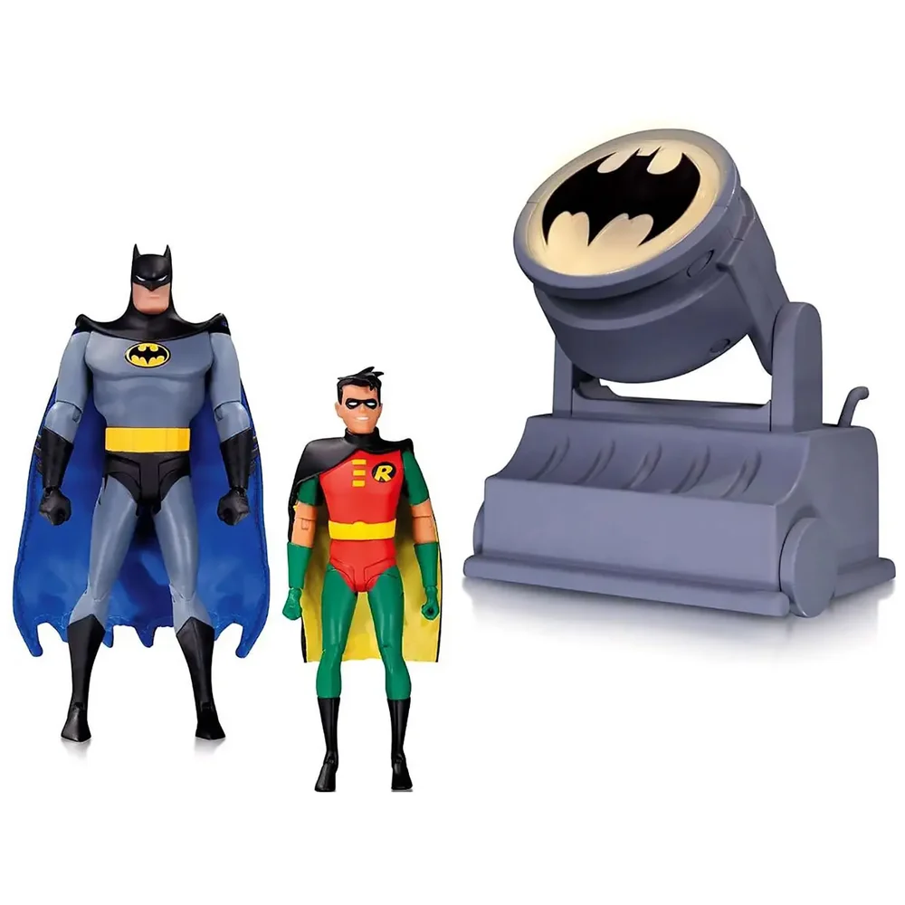 Batman Animated - DC 6 Inch Action Figure: Box Set - Batman & Robin 2-Pack (With Bat-Signal / The Animated Series Version) Image 1