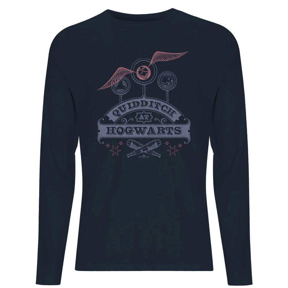 Harry Potter Quidditch At Hogwarts Men's Long Sleeve T-Shirt - Navy - M - Navy Image 1