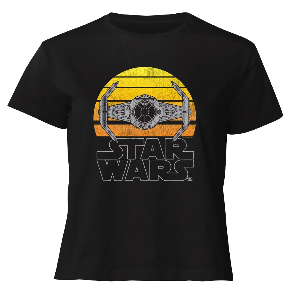 Star Wars Classic Sunset Tie Women's Cropped T-Shirt - Black - XS Image 1