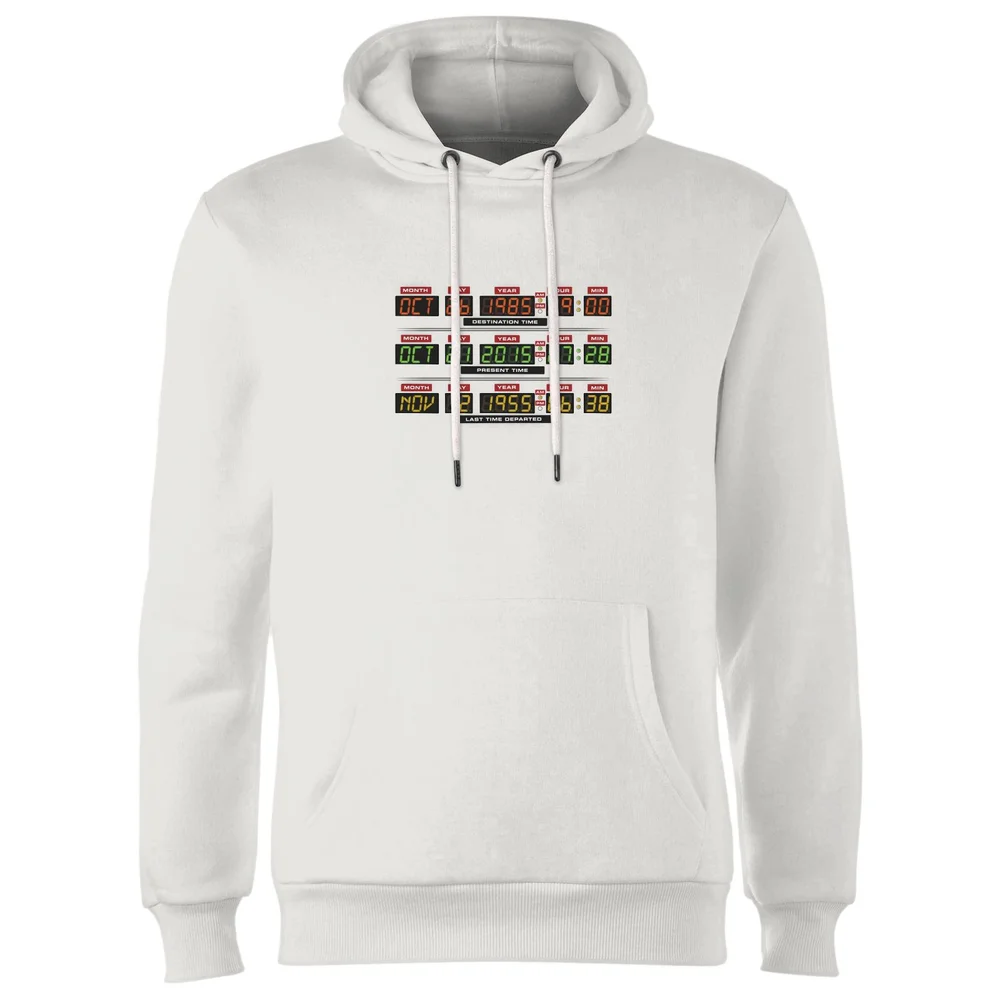 Back To The Future Destination Clock Hoodie - White - S Image 1