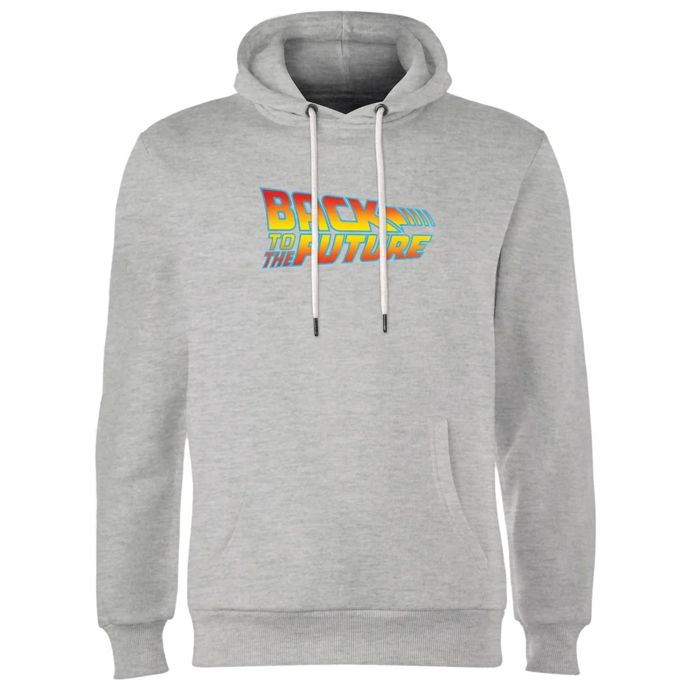 Back To The Future Classic Logo Hoodie - Grey - S Image 1