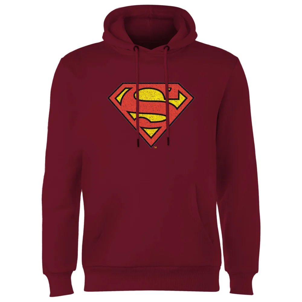 Official Superman Crackle Logo Hoodie - Burgundy - S Image 1