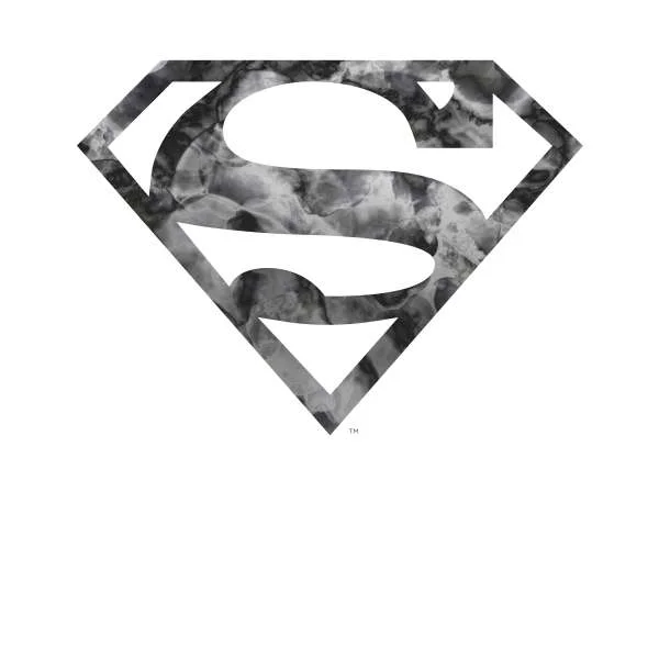 Marble Superman Logo Hoodie - White