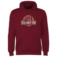 Jurassic Park Logo Vintage Hoodie - Burgundy - undefined undefined
