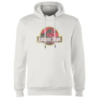 Jurassic Park Logo Vintage Hoodie - White - undefined undefined