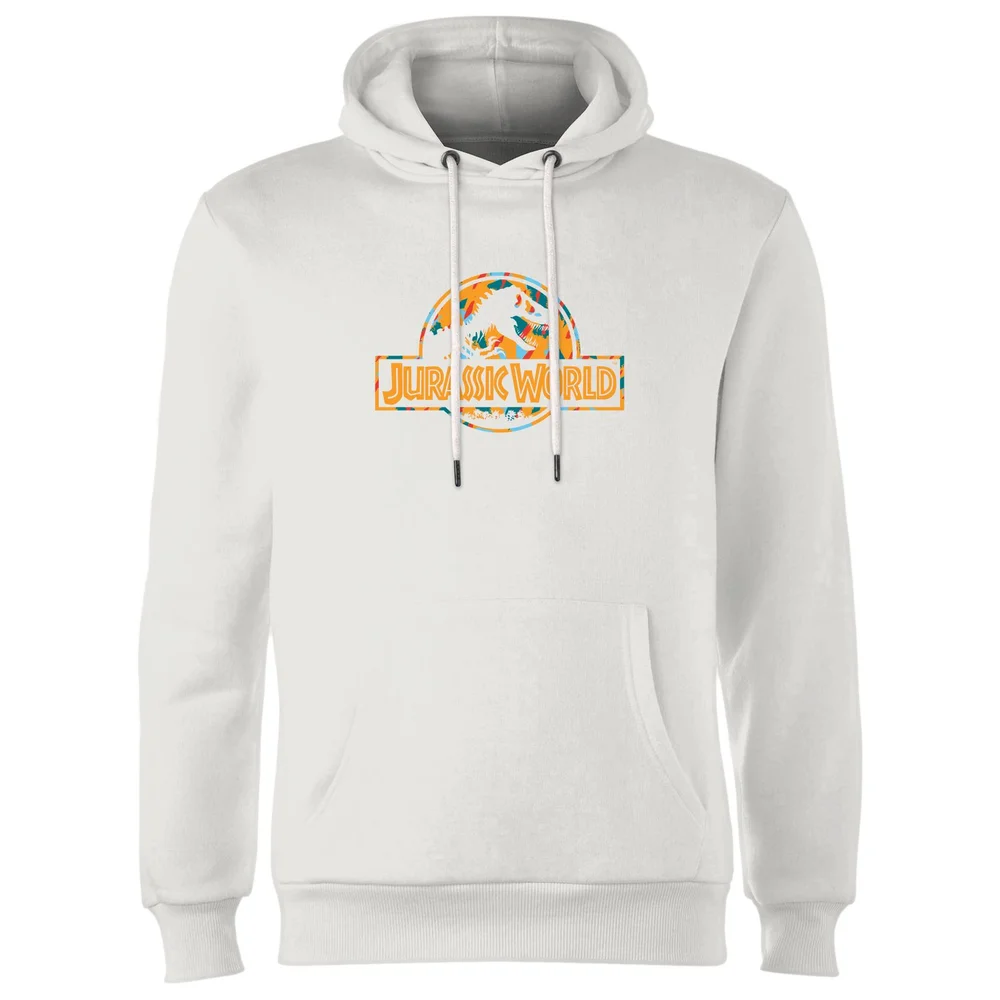 Jurassic Park Logo Tropical Hoodie - White - S Image 1