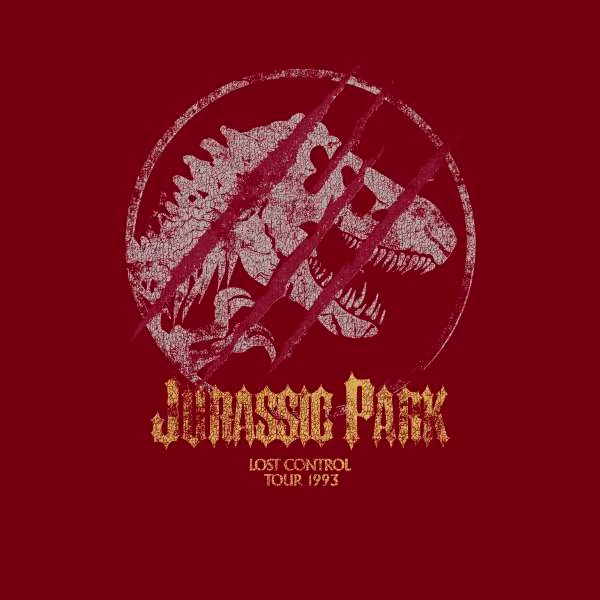 Jurassic Park Lost Control Hoodie - Burgundy