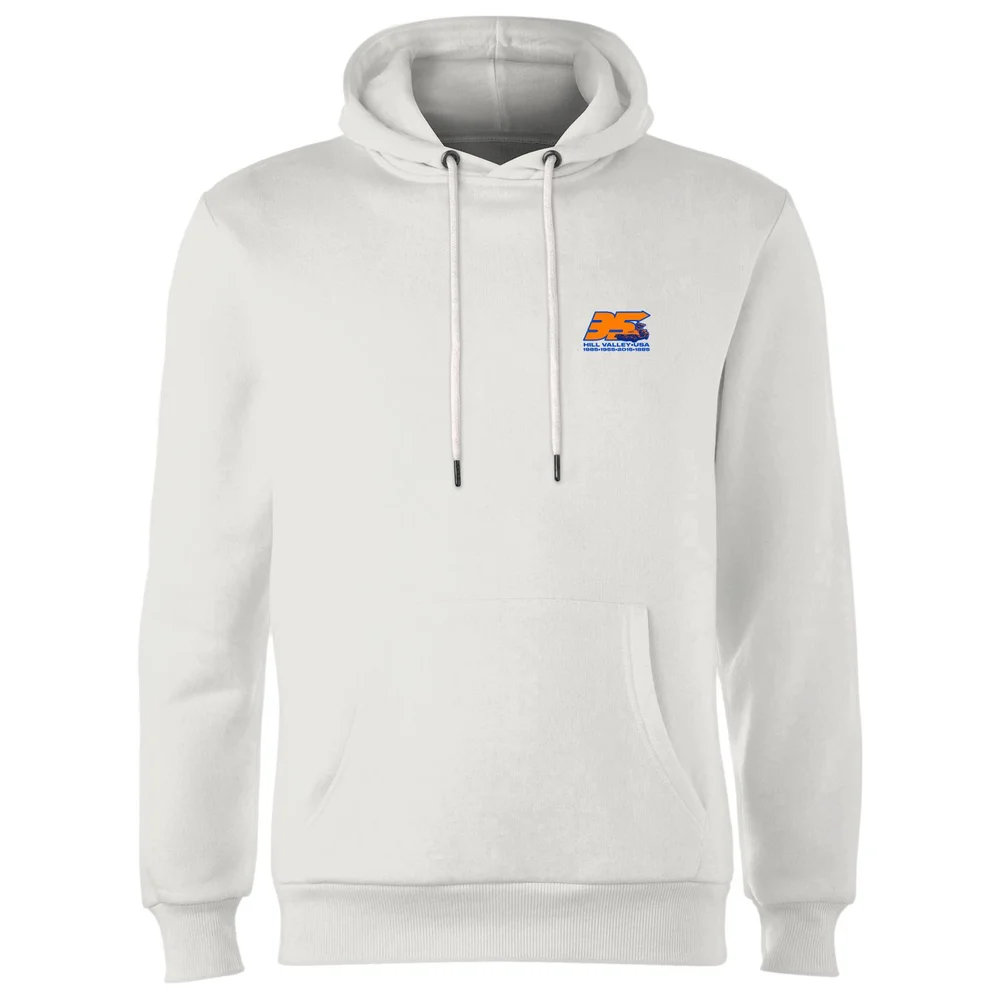 Back To The Future 35 Hill Valley Front Hoodie - White - S Image 1