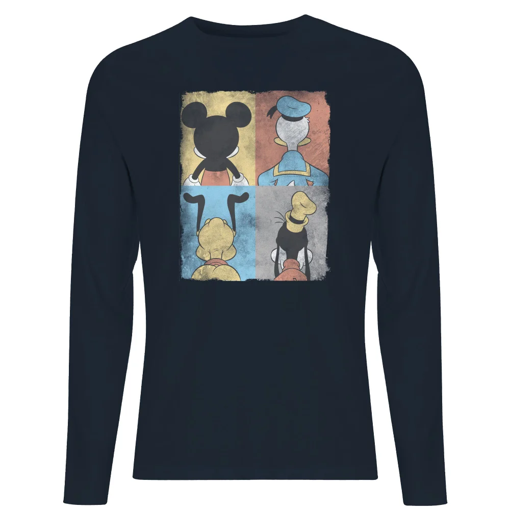 Disney Donald Duck Mickey Mouse Pluto Goofy Tiles Men's Long Sleeve T-Shirt - Navy - S Image 1