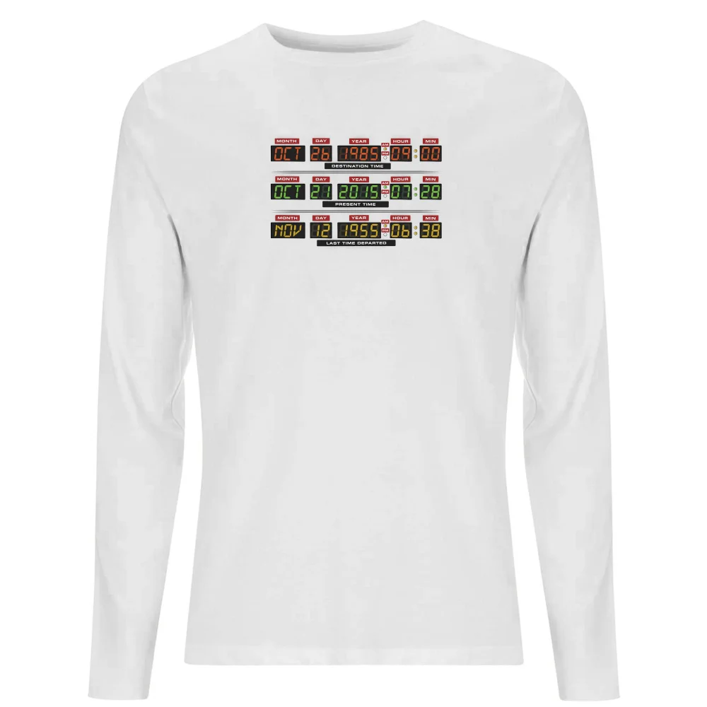 Back To The Future Destination Clock Men's Long Sleeve T-Shirt - White - XS Image 1