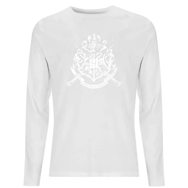 Harry Potter Hogwarts House Crest Men's Long Sleeve T-Shirt - White