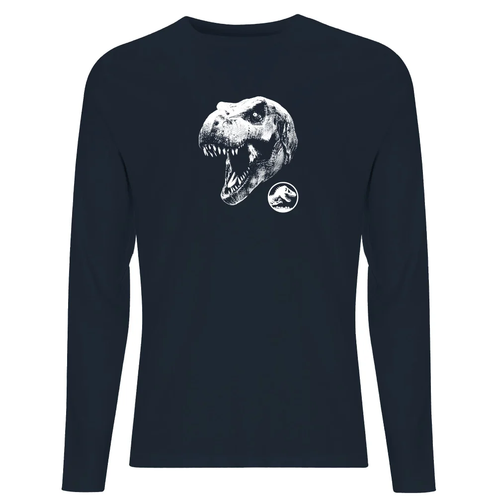Jurassic Park T Rex Men's Long Sleeve T-Shirt - Navy - S Image 1