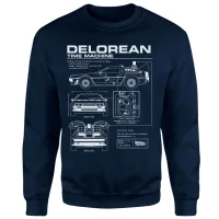 Back To The Future Delorean Schematic Sweatshirt - Navy - undefined undefined