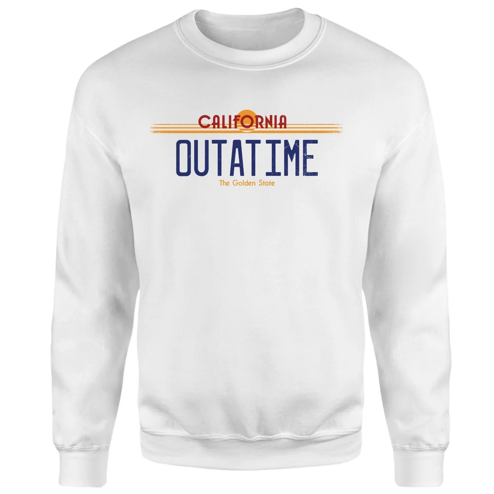 Back To The Future Outatime Plate Sweatshirt - White - XS Image 1