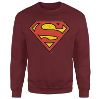 Official Superman Crackle Logo Sweatshirt - Burgundy - undefined undefined