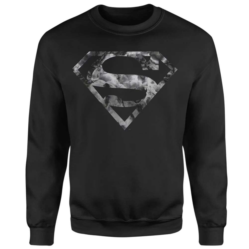 Marble Superman Logo Sweatshirt - Black - S Image 1