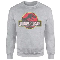 Jurassic Park Logo Vintage Sweatshirt - Grey - undefined undefined