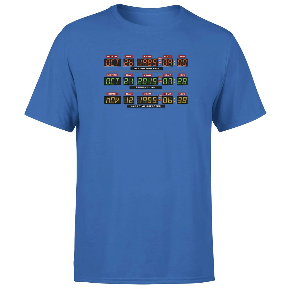 Back To The Future Destination Clock Men's T-Shirt - Blue - S Image 1