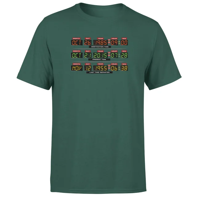 Back To The Future Destination Clock Men's T-Shirt - Green