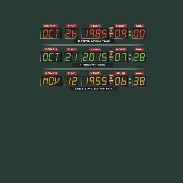 Back To The Future Destination Clock Men's T-Shirt - Green