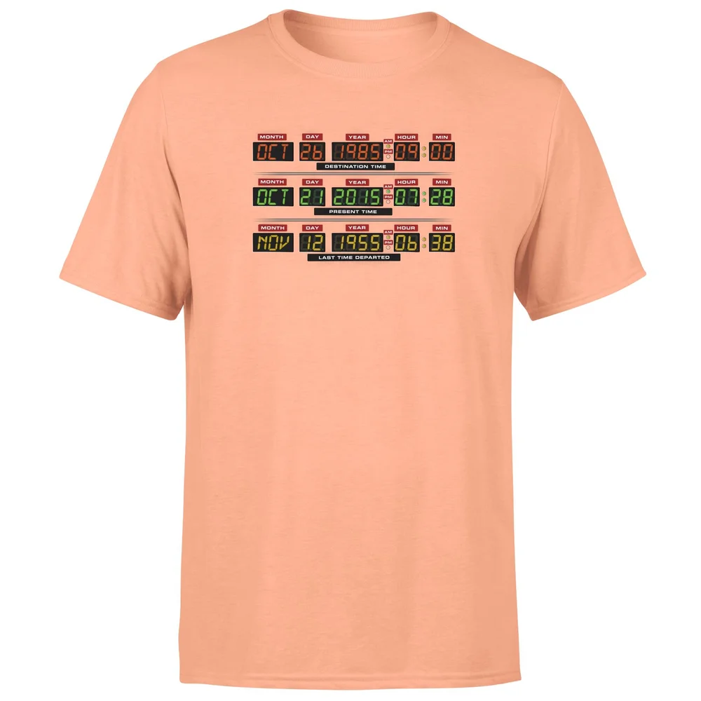 Back To The Future Destination Clock Men's T-Shirt - Coral - S Image 1