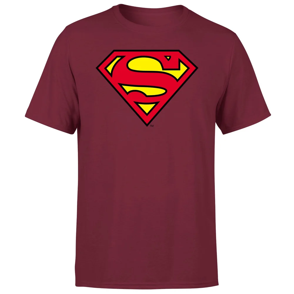 Official Superman Shield Men's T-Shirt - Burgundy - S Image 1