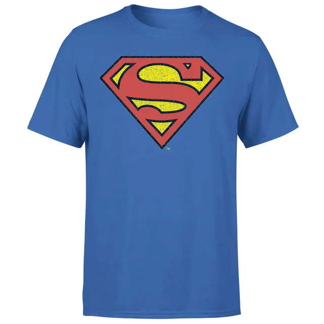 Official Superman Crackle Logo Men's T-Shirt - Blue