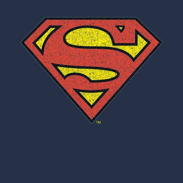 Official Superman Crackle Logo Men's T-Shirt - Navy