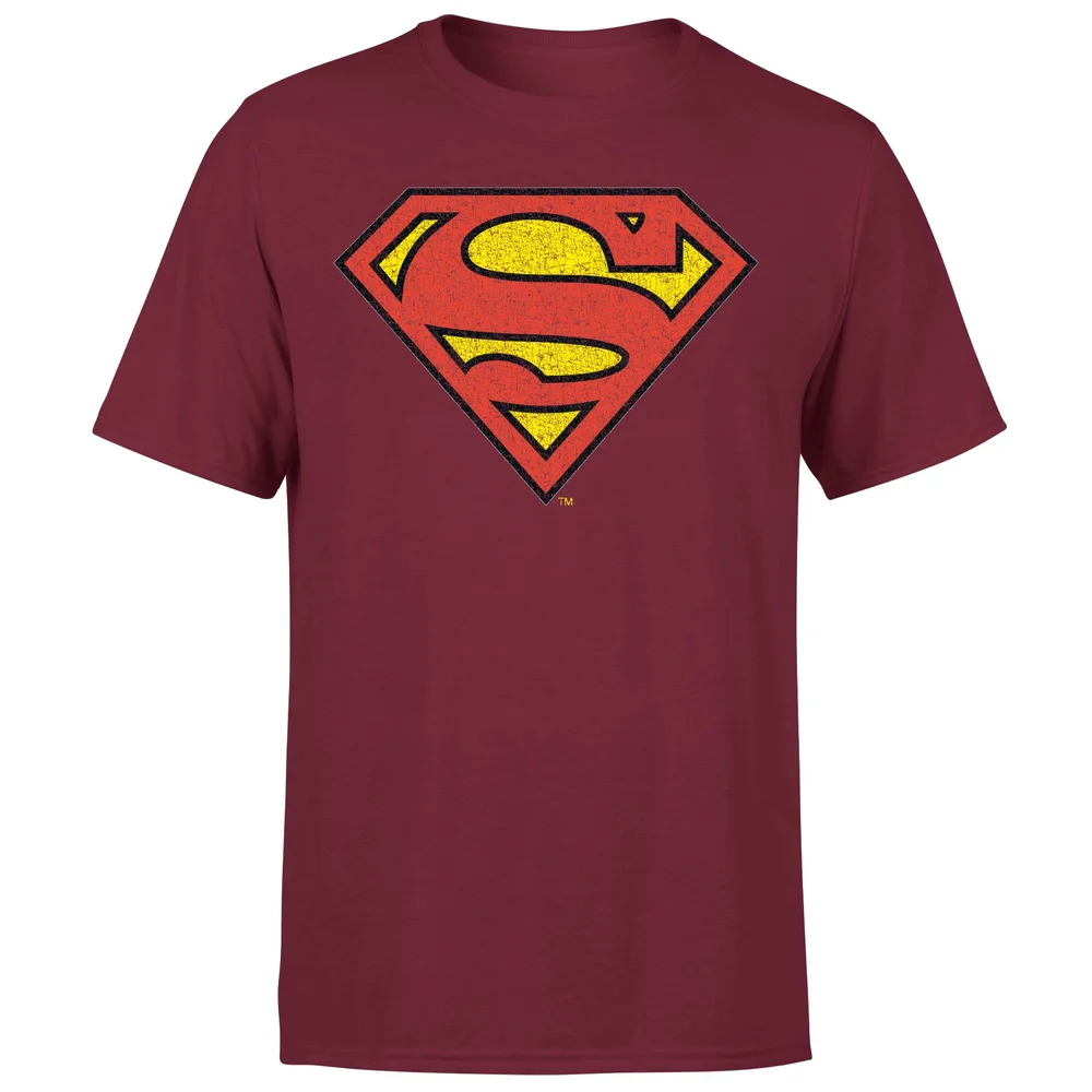 Official Superman Crackle Logo Men's T-Shirt - Burgundy - S Image 1
