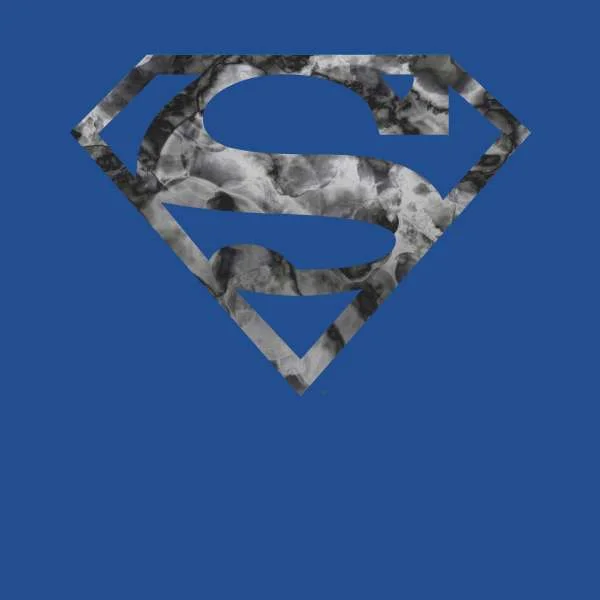 Marble Superman Logo Men's T-Shirt - Blue