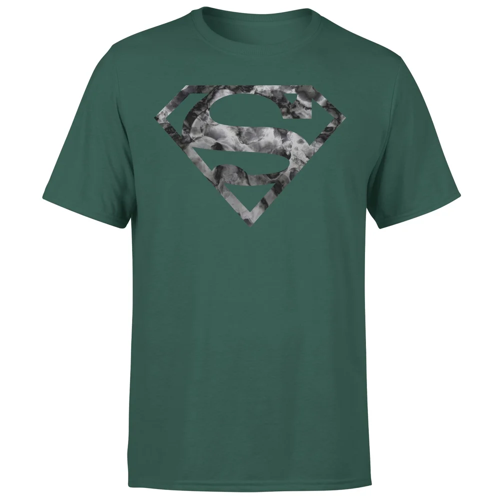 Marble Superman Logo Men's T-Shirt - Green - S Image 1