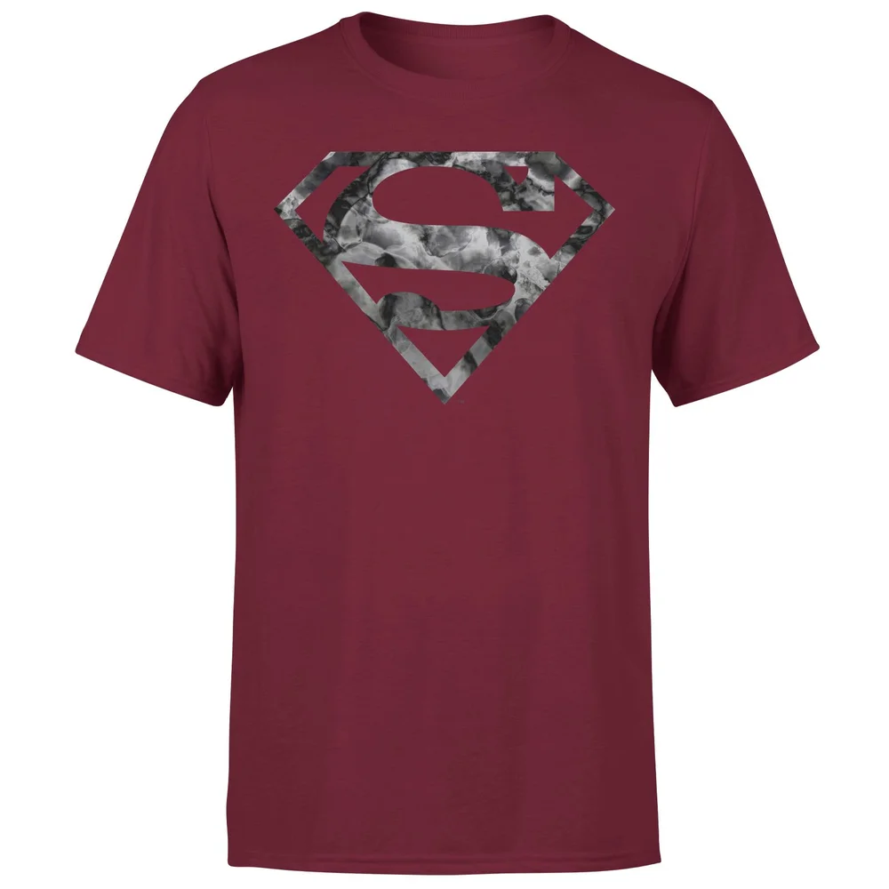 Marble Superman Logo Men's T-Shirt - Burgundy - S Image 1