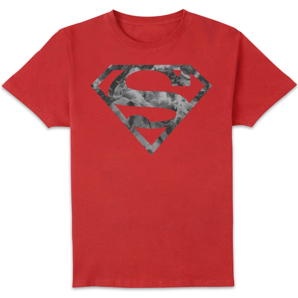Marble Superman Logo Men's T-Shirt - Red - S Image 1