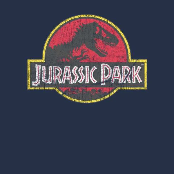 Jurassic Park Logo Vintage Men's T-Shirt - Navy