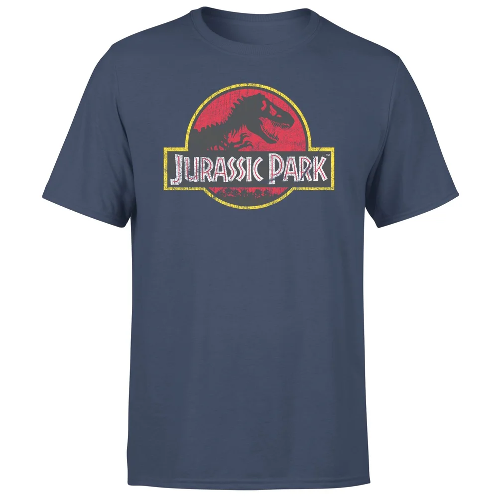 Jurassic Park Logo Vintage Men's T-Shirt - Navy - S Image 1