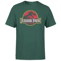 Jurassic Park Logo Vintage Men's T-Shirt - Green - undefined undefined