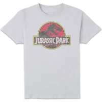 Jurassic Park Logo Vintage Men's T-Shirt - White