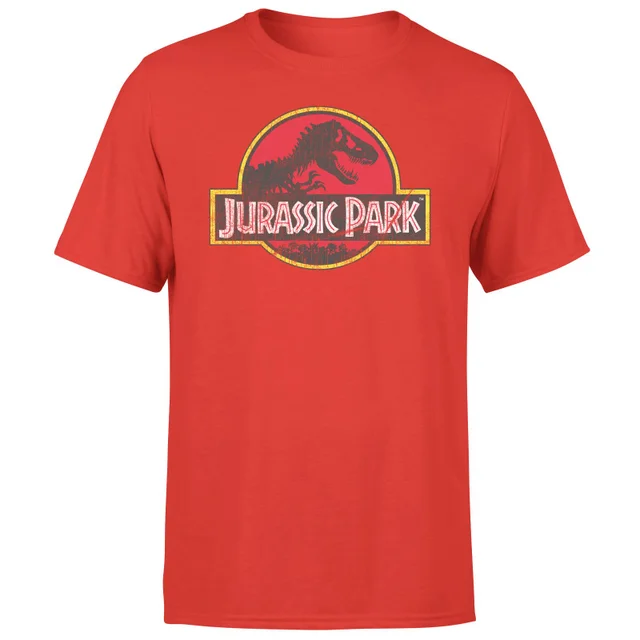 Jurassic Park Logo Vintage Men's T-Shirt - Red