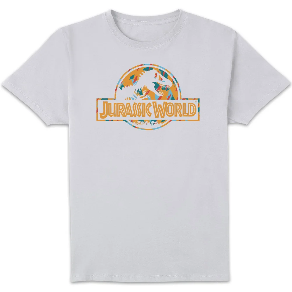 Jurassic Park Logo Tropical Men's T-Shirt - White - S Image 1