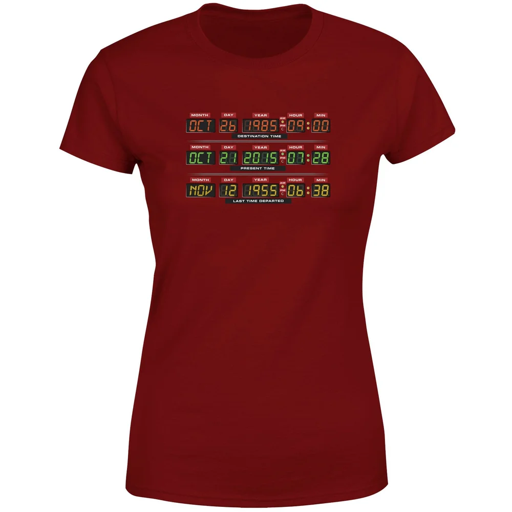 Back To The Future Destination Clock Women's T-Shirt - Burgundy - S Image 1
