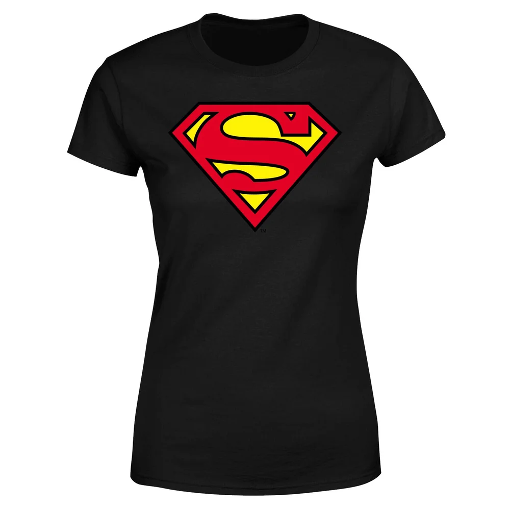 Official Superman Shield Women's T-Shirt - Black - XS Image 1